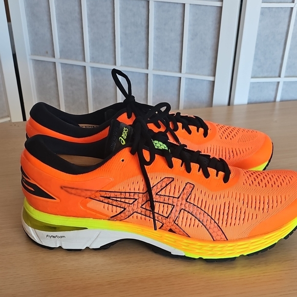 ASICS Men's Bright Orange and Yellow Athletic Shoes - Picture 1 of 10